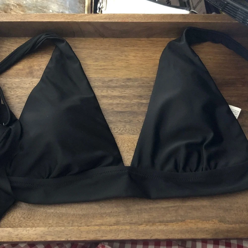 aerie Black Triangle Bikini Top